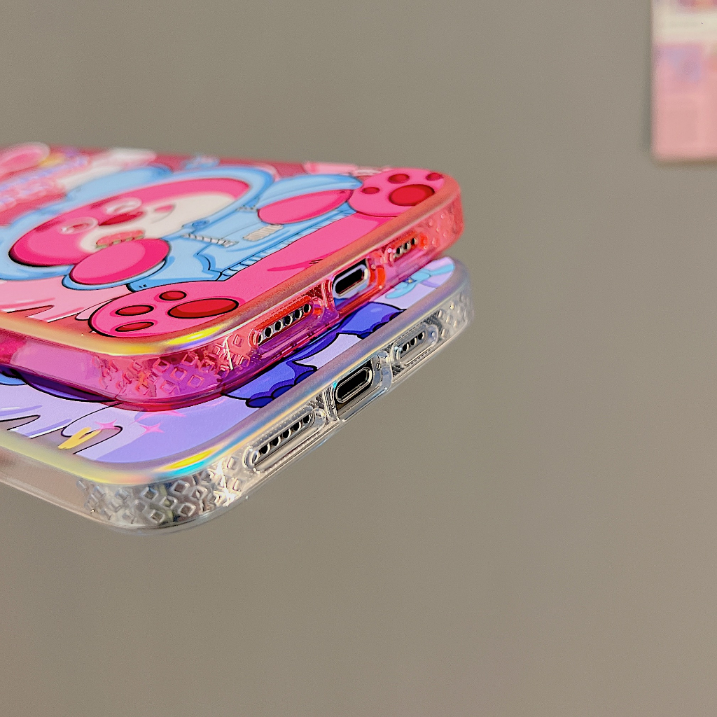 Ốp Điện Thoại Túi Khí Chống Sốc Hình Gấu Và Stitch Màu Dạ Quang Cho iPhone 14promax 14 13 13promax 12 12promax