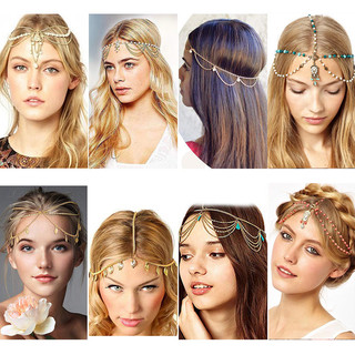 Trang sức trang trí trán đính đá phong cách bohemian thời trang thanh lịch đẹp mắt cho nữ