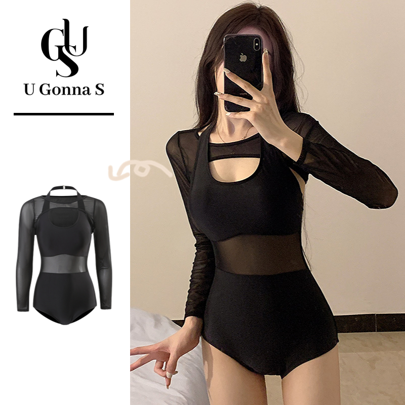U Gonna S Áo tắm bikini người phụ nữ hai mảnh Tay áo dài gợi cảm với miếng độn ngực đơn giản cổ điển thanh lịch thời trang đàn hồi màu trơn 2023