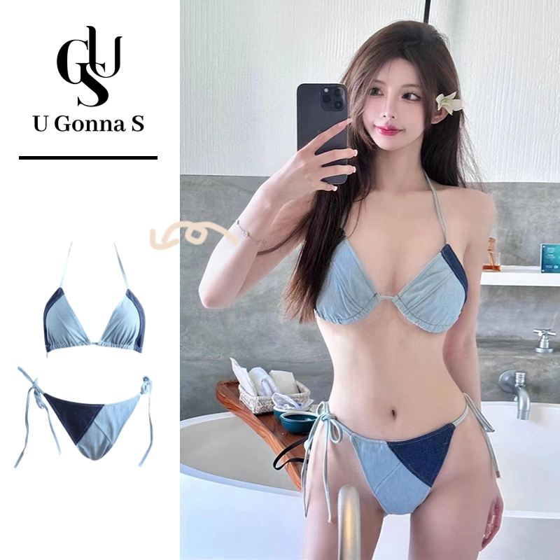 Bộ Đồ Bơi Hai Mảnh Co Giãn Màu Trơn Thanh Lịch Thời Trang 2023