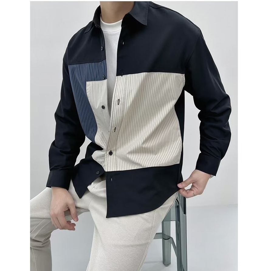 Áo Sơ Mi Nam Dài Tay Dáng Rộng Thời Trang Hàn Quốc