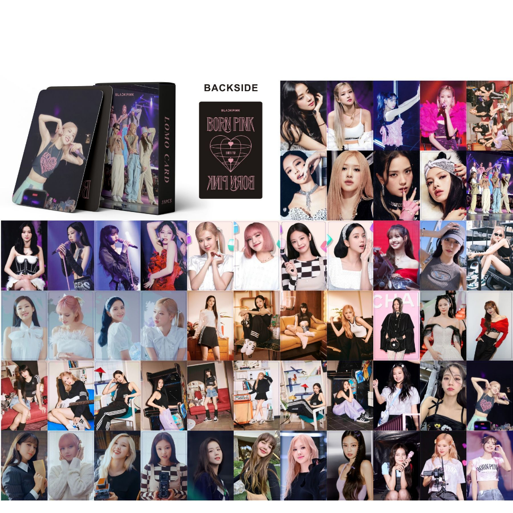 Set 55 Tấm Thẻ Ảnh Lomo Nhóm Nhạc BLACKPINK Born Pink Shut Down album jisoo