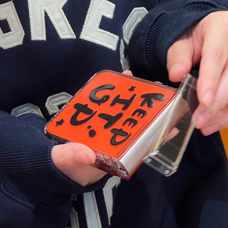 Ốp Điện Thoại Cứng Gấp Gọn Chống Sốc In Chữ Đơn Giản Cho Samsung Galaxy Z Flip 5