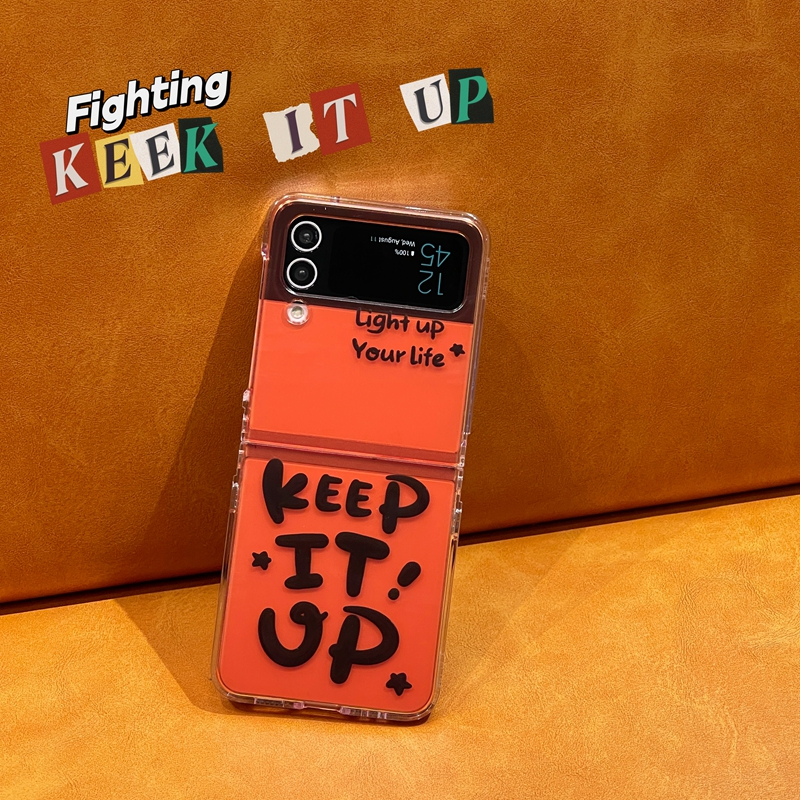 Ốp Điện Thoại Cứng Gấp Gọn Chống Sốc In Chữ Đơn Giản Cho Samsung Galaxy Z Flip 5