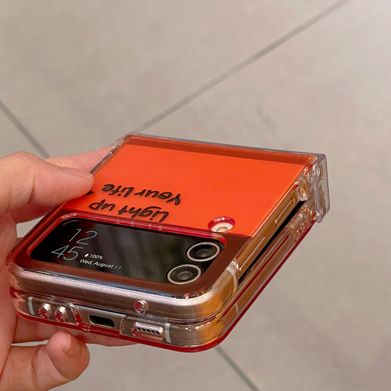 Ốp Điện Thoại Cứng Gấp Gọn Chống Sốc In Chữ Đơn Giản Cho Samsung Galaxy Z Flip 5