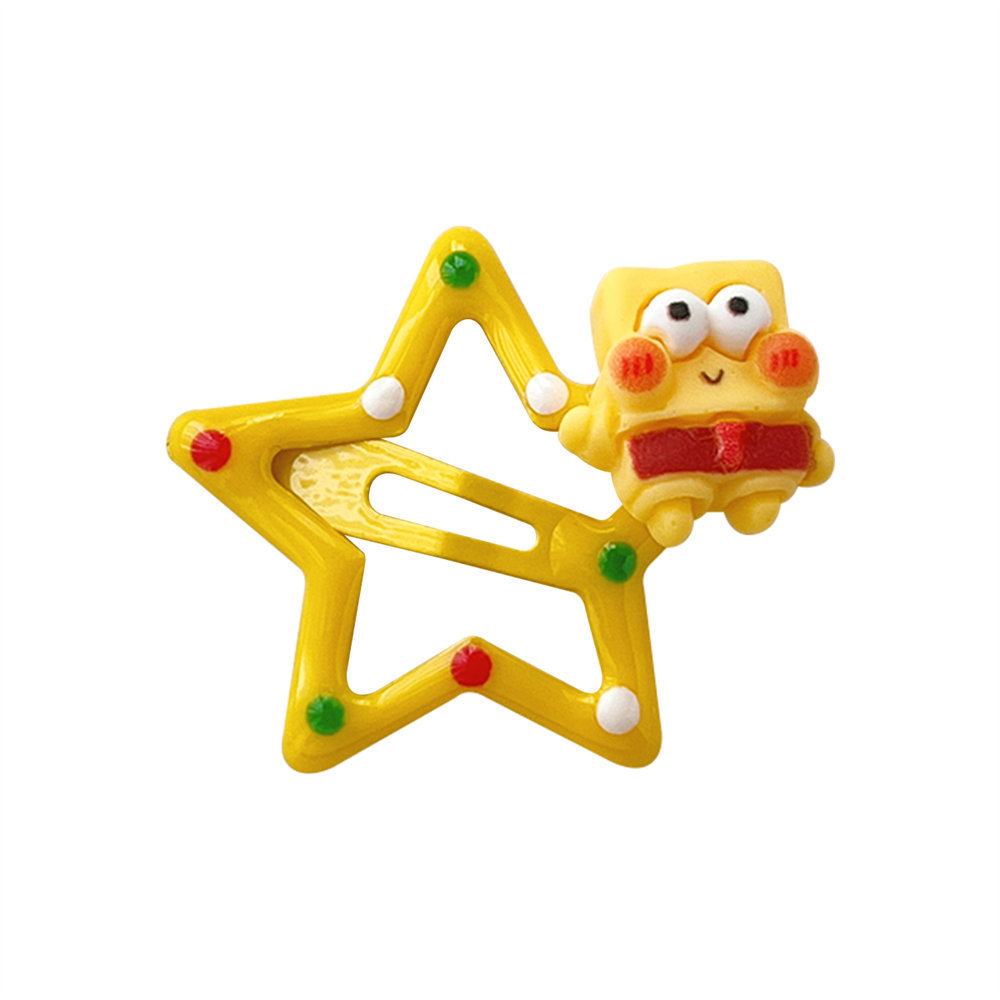 Kẹp Tóc Hình Ngôi Sao / Trái Tim / Màu Vàng Hồng Dễ Thương Cho Nữ