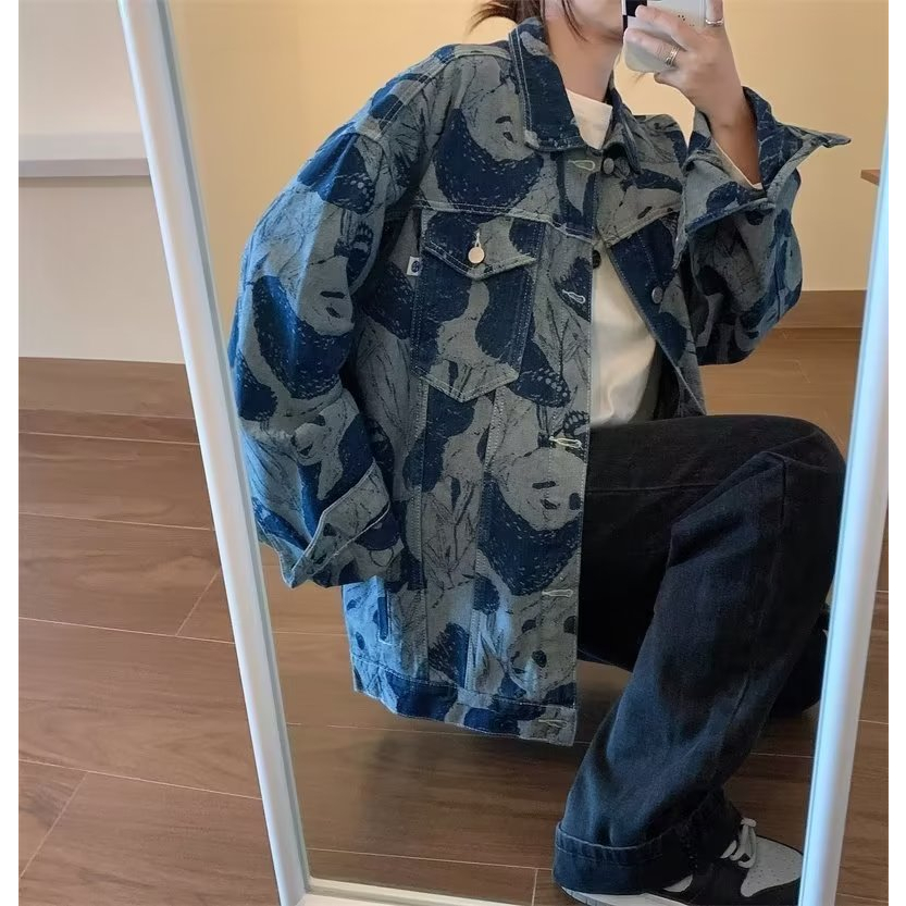 Áo Khoác denim Phối Màu Nhuộm Cá Tính Thời Trang Cho Nam