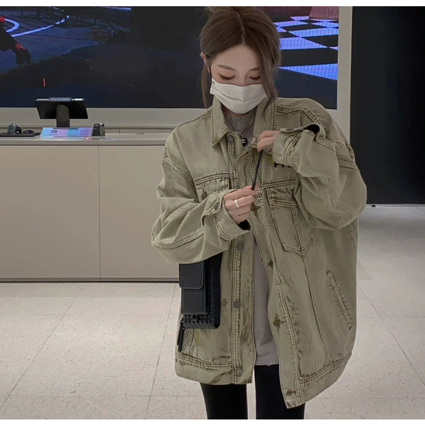 Áo Khoác Jean Họa Tiết Thêu retro Thời Trang Cho Nam