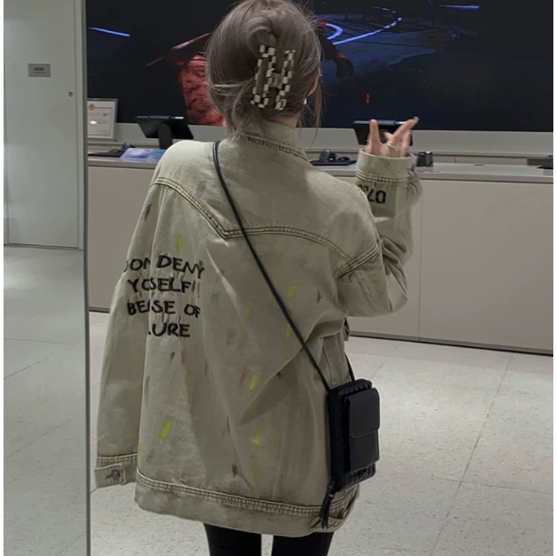 Áo Khoác Jean Họa Tiết Thêu retro Thời Trang Cho Nam