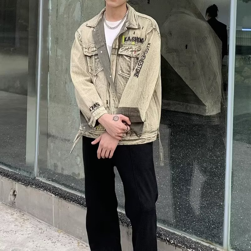 Áo Khoác Jean Họa Tiết Thêu retro Thời Trang Cho Nam