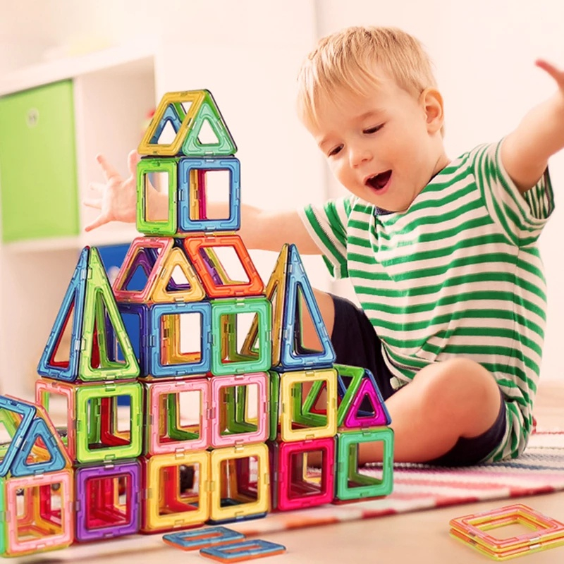 Bộ Đồ Chơi Xây Dựng Có Nam Châm Kích Thước Vừa DIY Cho Trẻ Em
