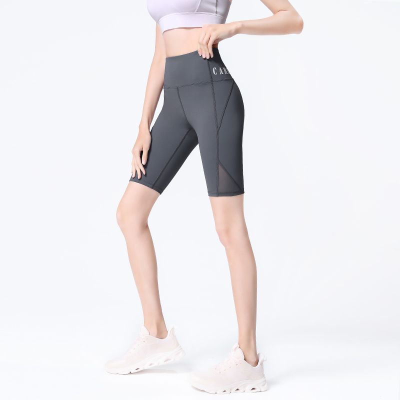 Quần Short Legging Tập Yoga Nâng Hông Phối Lưới Thời Trang Cho Nữ