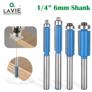 Lavie 1pc 6.35mm hoặc1 / 4 "shank đôi mang xả viền bit router bit chế biến gỗ phay cắt cho gỗ bit mặt mill