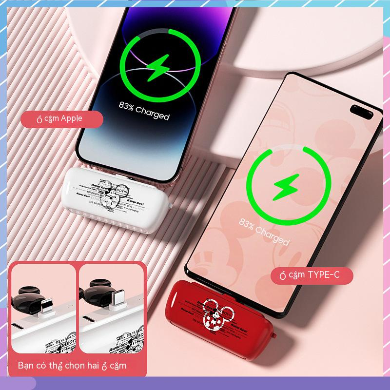 Pin Sạc Dự Phòng Khẩn Cấp Mini Hình Nhân Vật Disney cho Samsung / Xiaomi / oppo / vivo