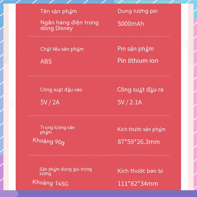 Pin Sạc Dự Phòng Khẩn Cấp Mini Hình Nhân Vật Disney cho Samsung / Xiaomi / oppo / vivo
