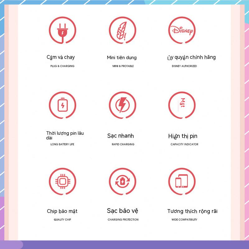 Pin Sạc Dự Phòng Khẩn Cấp Mini Hình Nhân Vật Disney cho Samsung / Xiaomi / oppo / vivo