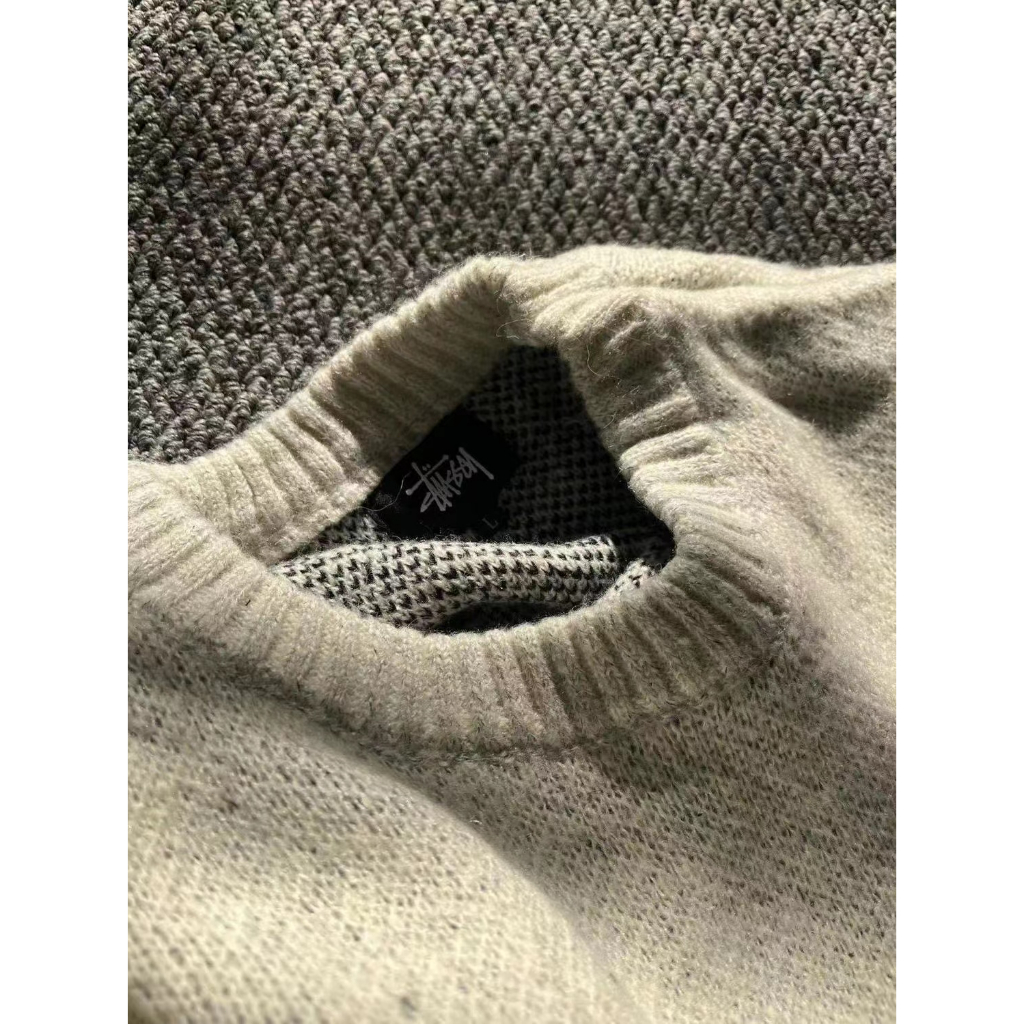 Áo Sweater Dệt Kim Chui Đầu Dáng Rộng Thêu Chữ stussy Màu Đen Phiên Bản Giới Hạn Thời Trang Cho Nam Và