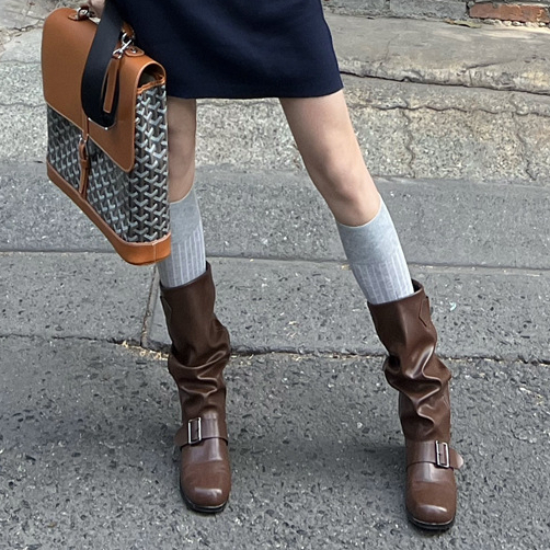 YAOLI  Giày Boot Cao Gót Thiết Kế Mới Thời Trang Theo Phong Cách Mỹ