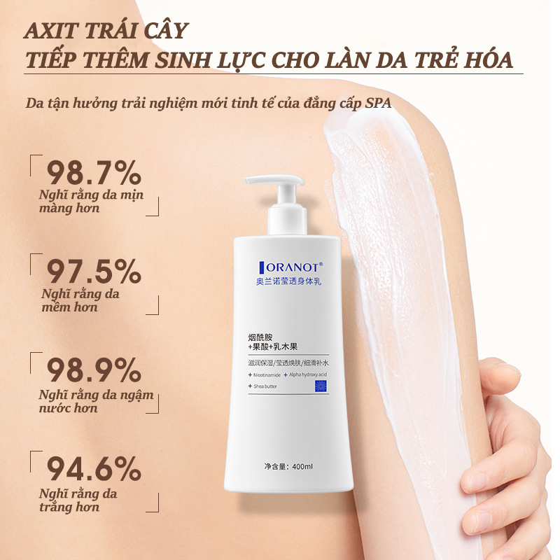 Sữa Dưỡng Thể Niacinamide dưỡng trắng body 400ML Dưỡng ẩm làm đều màu da ủ trắng body