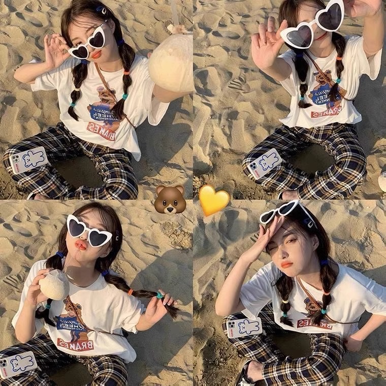 Kính Mát Hình Trái Tim Thời Trang Hàn Quốc Y2K