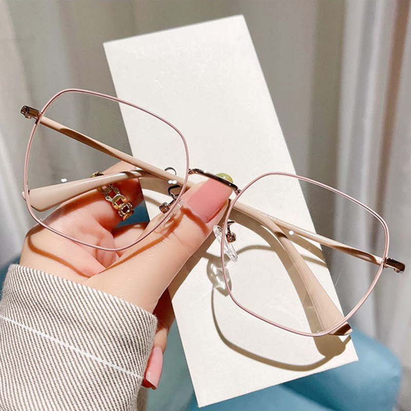 Kính Chống Tia Bức Xạ Gọng Kim Loại Vuông Thời Trang Hàn Quốc Chất Lượng Cao
