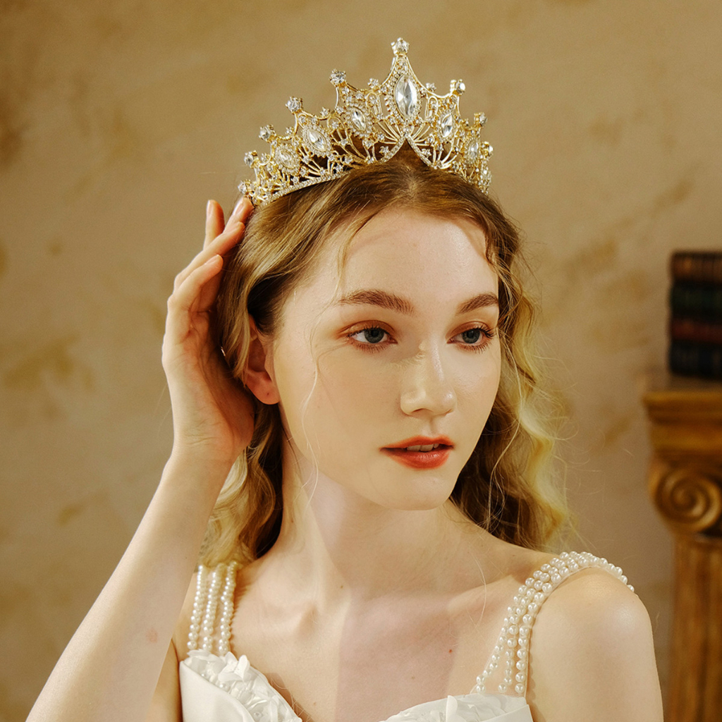 YADORNOS Vương Miện Công Chúa Đính Đá Chống Trượt Chống Mài Mòn Dễ Thương Cho Bé Gái