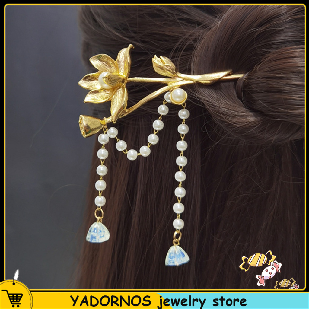 YADORNOS Đũa Làm Thủ Công Có Tua Rua Phong Cách Vintage Cho Nữ