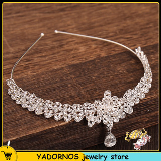 Yadornos băng đô cài tóc hình vương miện có đính đá