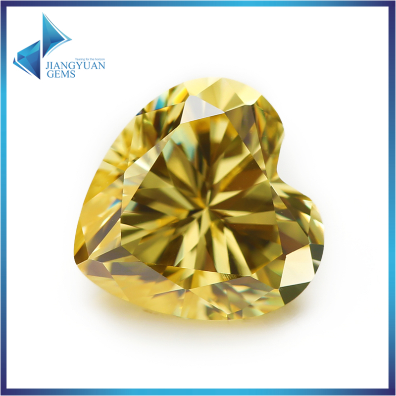 Đá Zirconia Vàng Hình Trái Tim Kích Thước 3x3~12x12mm 5A Dùng Làm Trang Sức