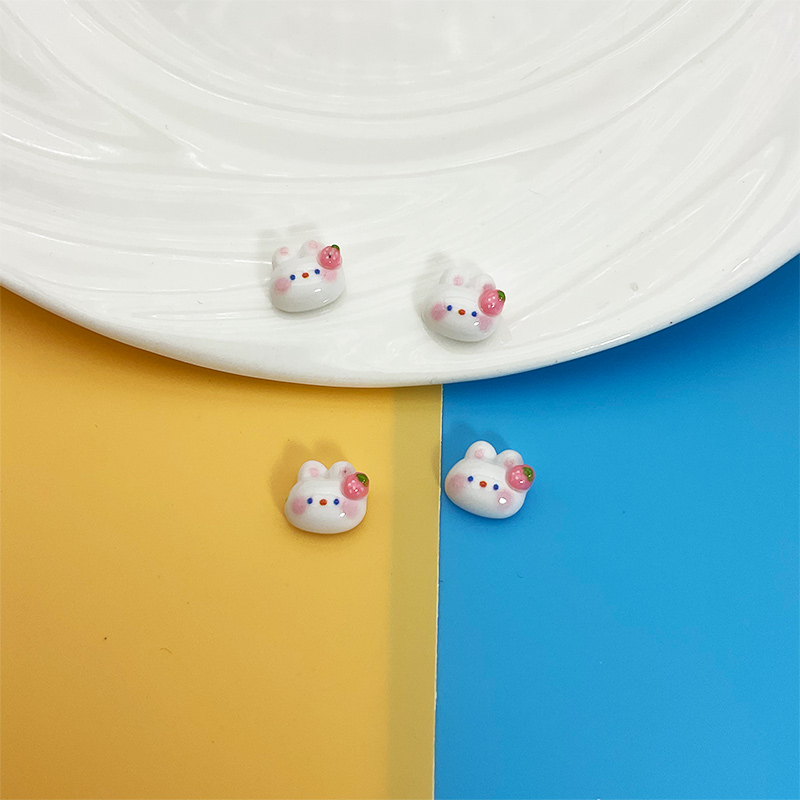 Set 20 phụ kiện trang trí móng tay ROU BAO 3D hình thỏ dễ thương