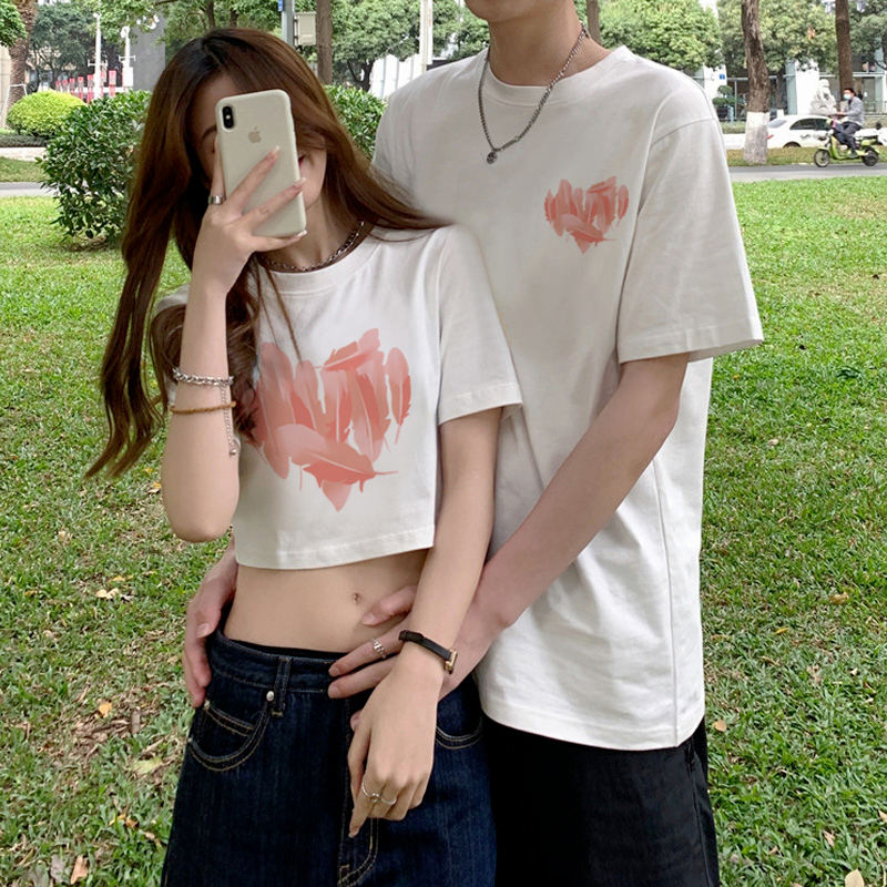 Áo Thun Đôi Bigsize Vải Cotton Áo Phông Đôi Thời Trang Hàn Quốc Simple Harajuku Áo Phông Nữ Form Rộng