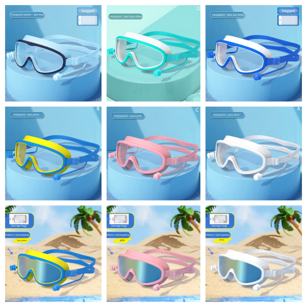 Ntvn Kính Bơi Gọng Lớn Chống Sương Mù Không Thấm Nước Độ Nét Cao Cho Trẻ Em OIK