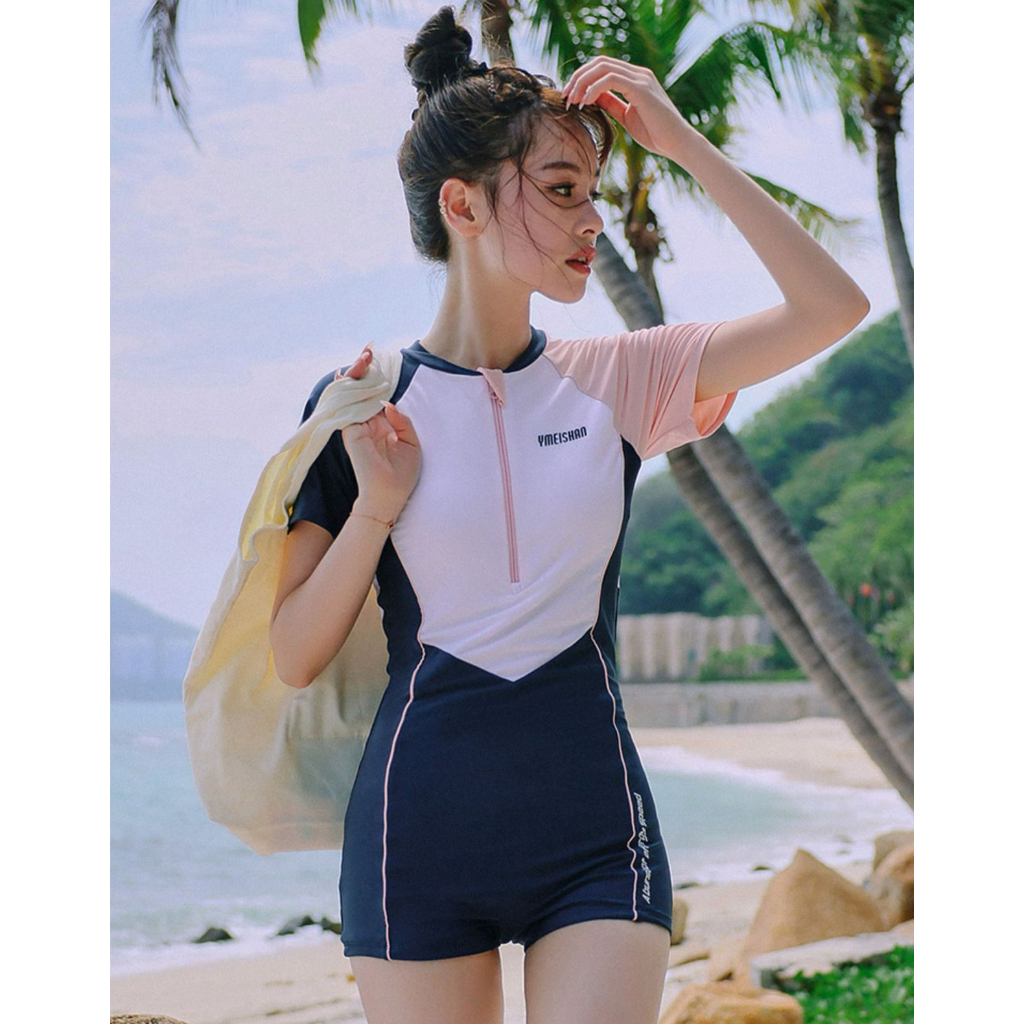 Mới Đồ Bơi Một Mảnh Tay Ngắn Kiểu Thể Thao Thời Trang Cho Bạn Gái fzc130b