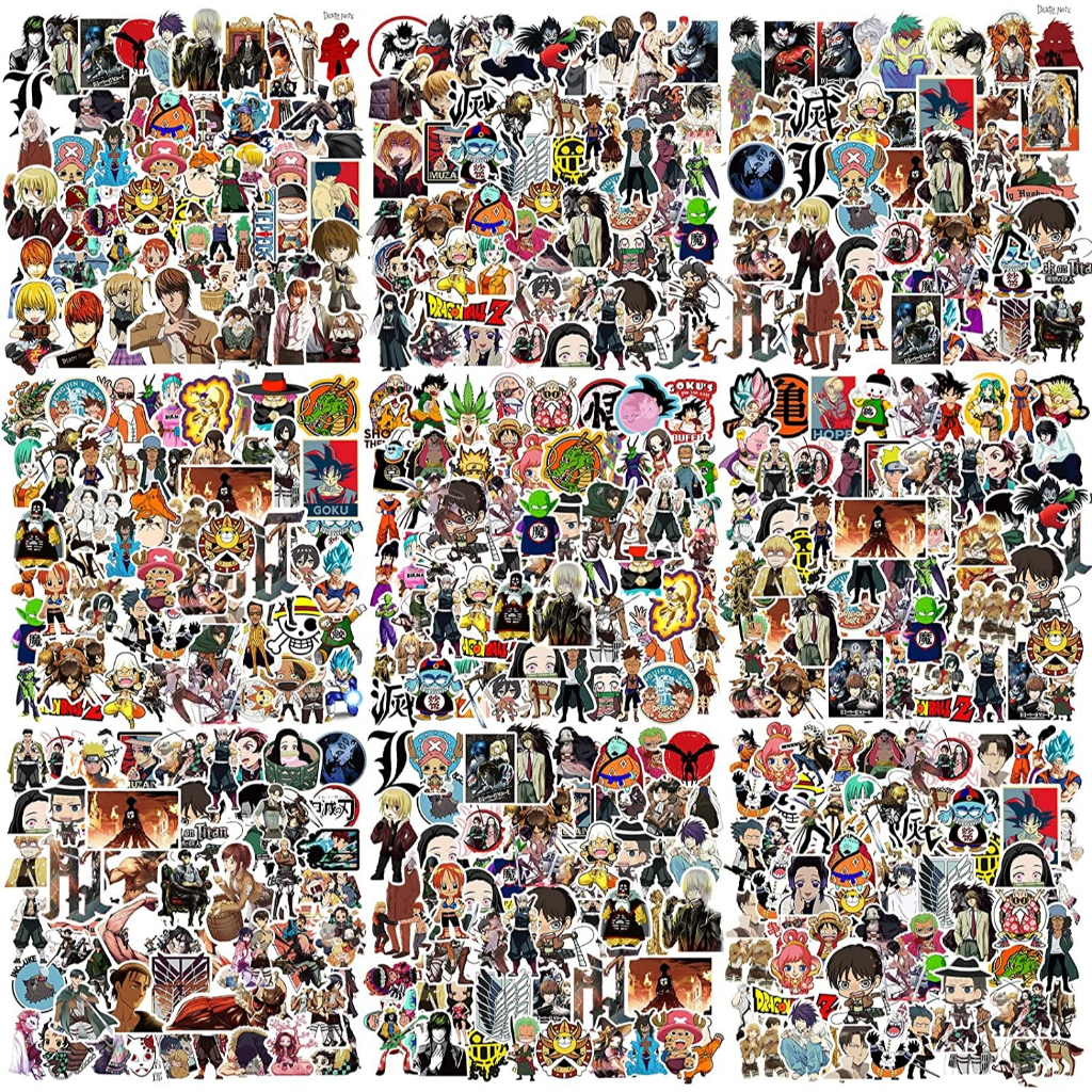 Set 300 / 200 / 100 / 50 Sticker Dán Trang Trí Hình Các Nhân Vật Trong Phim Hoạt Hình ONE PIECE