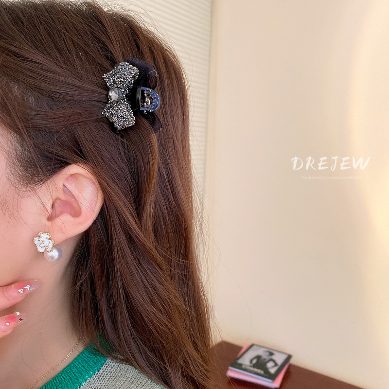 Kẹp Tóc Hình Hoa Đính Ngọc Trai Đơn Giản Phong Cách retro