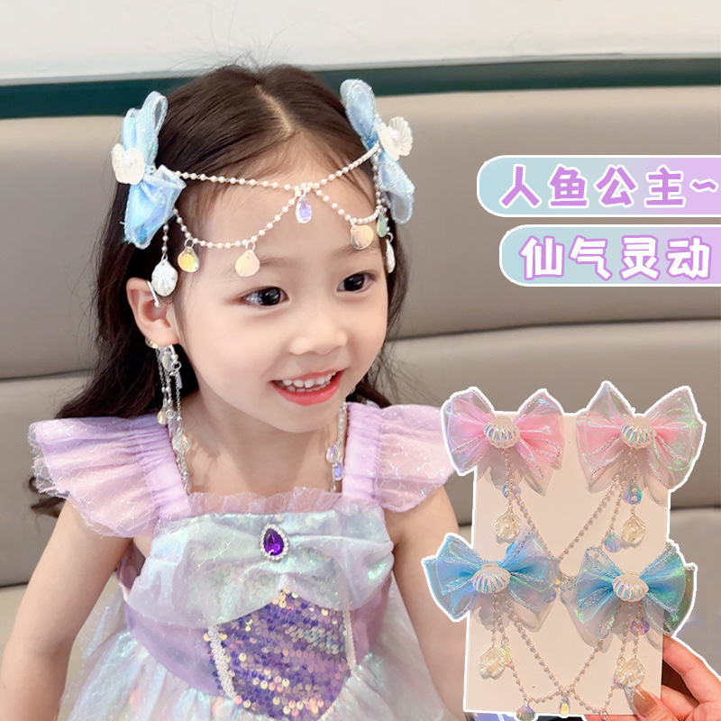 Kẹp Tóc cho bé Kẹp Tóc Dây Xích Hình Bướm / Nàng Tiên Cá Phong Cách Công Chúa Cho Bé Gái Thẻ