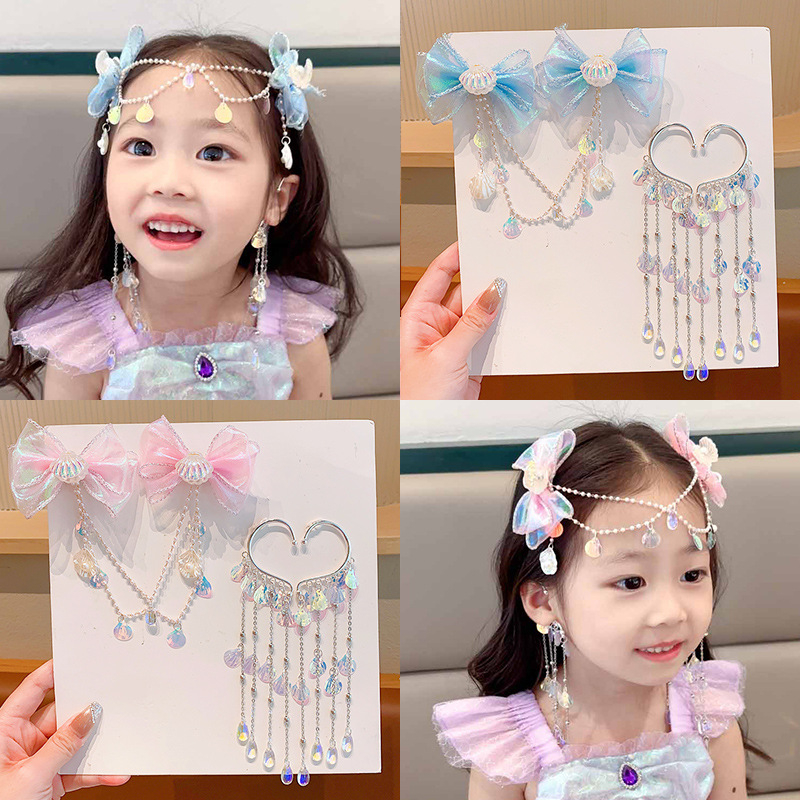 Kẹp Tóc cho bé Kẹp Tóc Dây Xích Hình Bướm / Nàng Tiên Cá Phong Cách Công Chúa Cho Bé Gái Thẻ