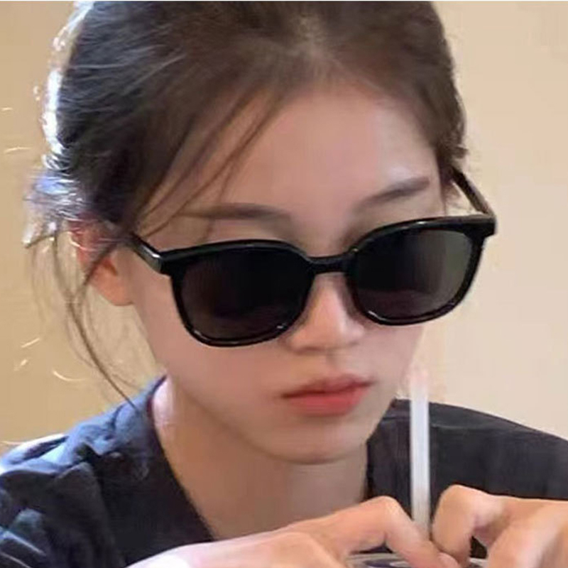 Kính Mát Gọng Vuông Chống Tia UV Màu Vàng / Nâu Phong Cách Hàn Quốc Thời Trang Cho Nam Và Nữ