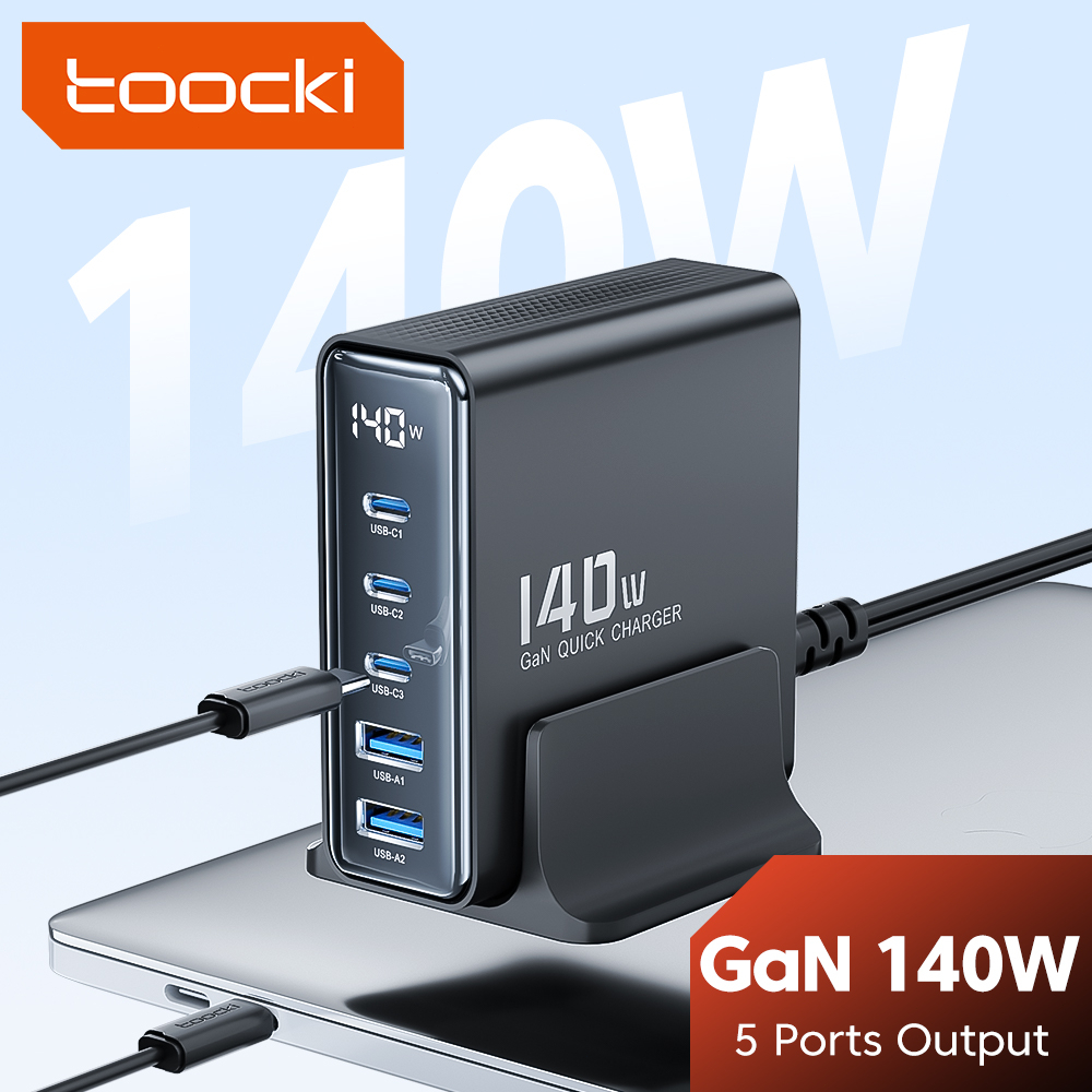 Cốc Sạc Nhanh Toocki 140W 5 Cổng USB Type C PD3.1 QC4.0 Cho Điện Thoại / Máy Tính Bảng MBK