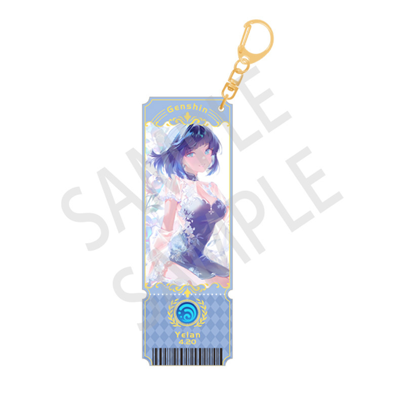 Genshin Móc Khóa acrylic laser Hình Vé Nahida ganyu hutao