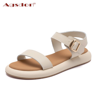 Agsdon Sandal Đi Biển Mùa Hè 2025 Đế Phẳng Mềm Mại Thoáng Khí Có Dây Đeo Phong Cách Mới Cho Nữ