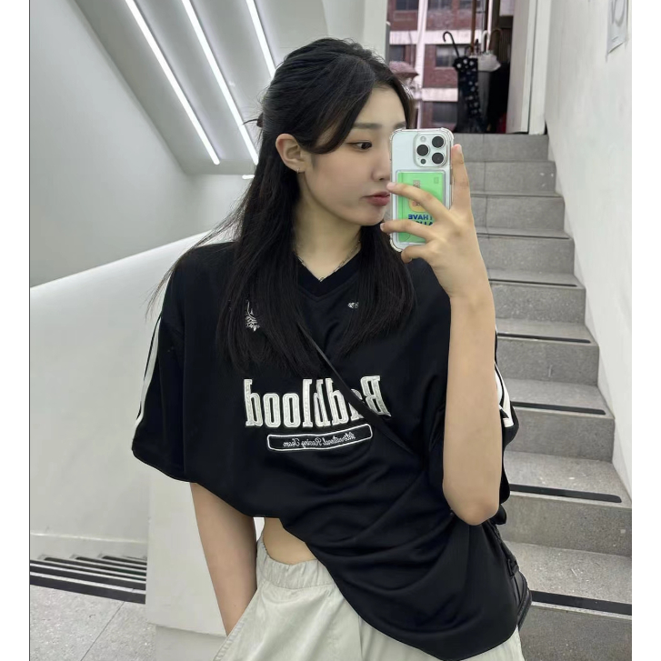 Áo Thun Lưới Tay Ngắn Thêu logo Badblood Mới