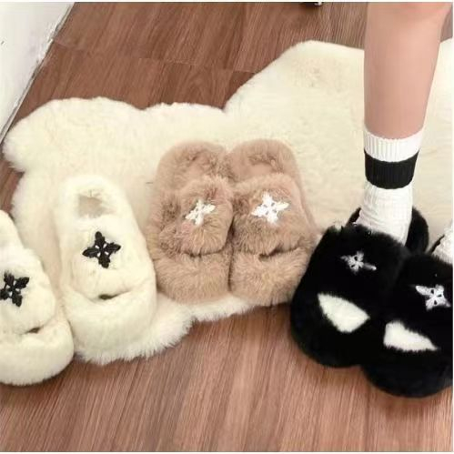 HHH Dép Lông chữ thập dép đế cao 3cm 2023NEW dép đi mùa đông  Xinh Xắn