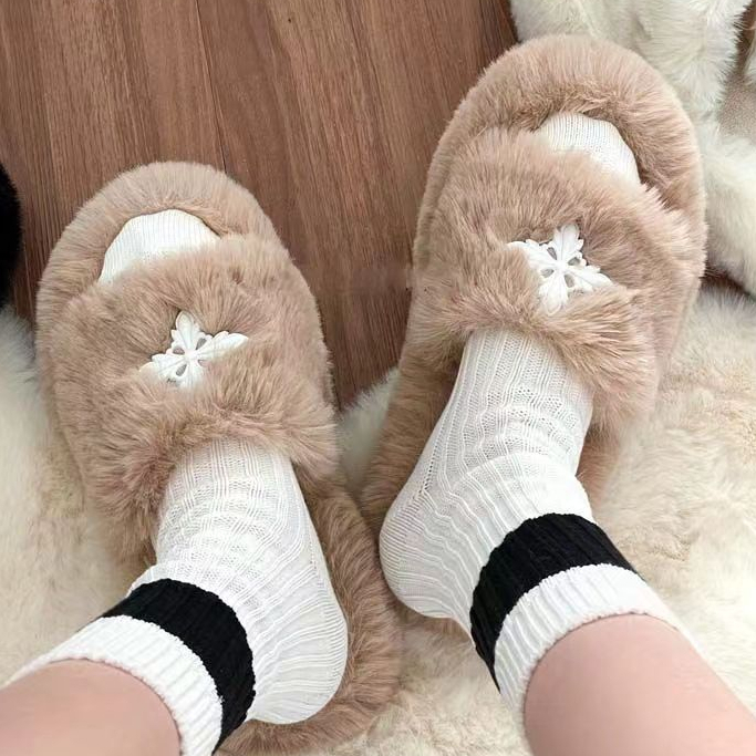 HHH Dép Lông chữ thập dép đế cao 3cm 2023NEW dép đi mùa đông  Xinh Xắn