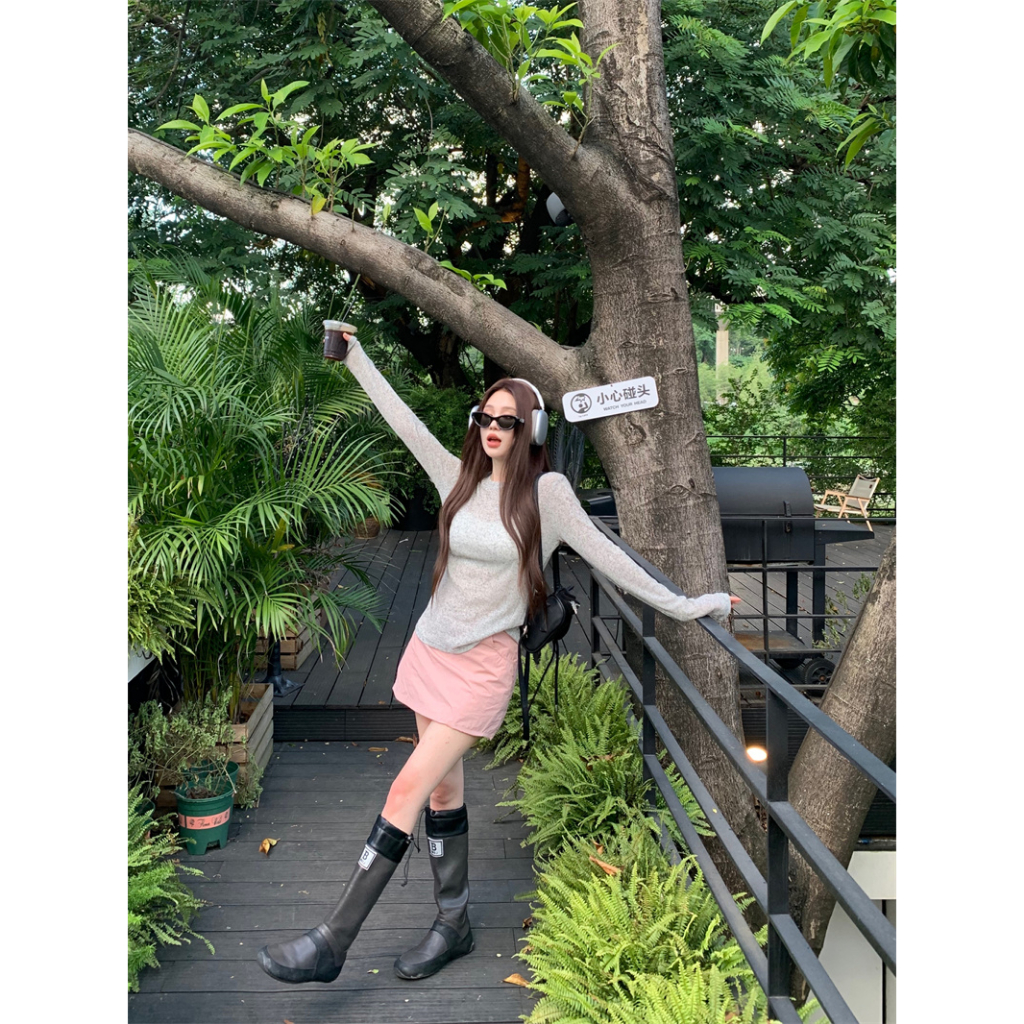 Ethelgirl Áo Thun Mỏng Tay Dài Dáng Rộng Màu Trơn Trong Suốt Chống Nắng Thời Trang Mùa Hè Cho Nữ