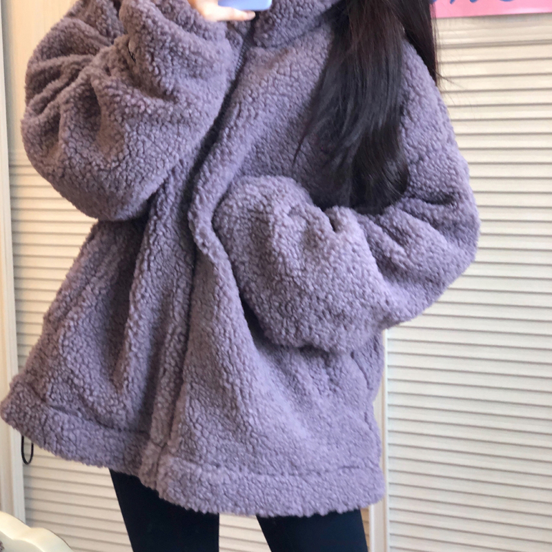 Kaisike  Áo Khoác Giả Lông Cừu Phối Nhung Mềm Mại Thời Trang Thu Đông 2023 Cho Nữ