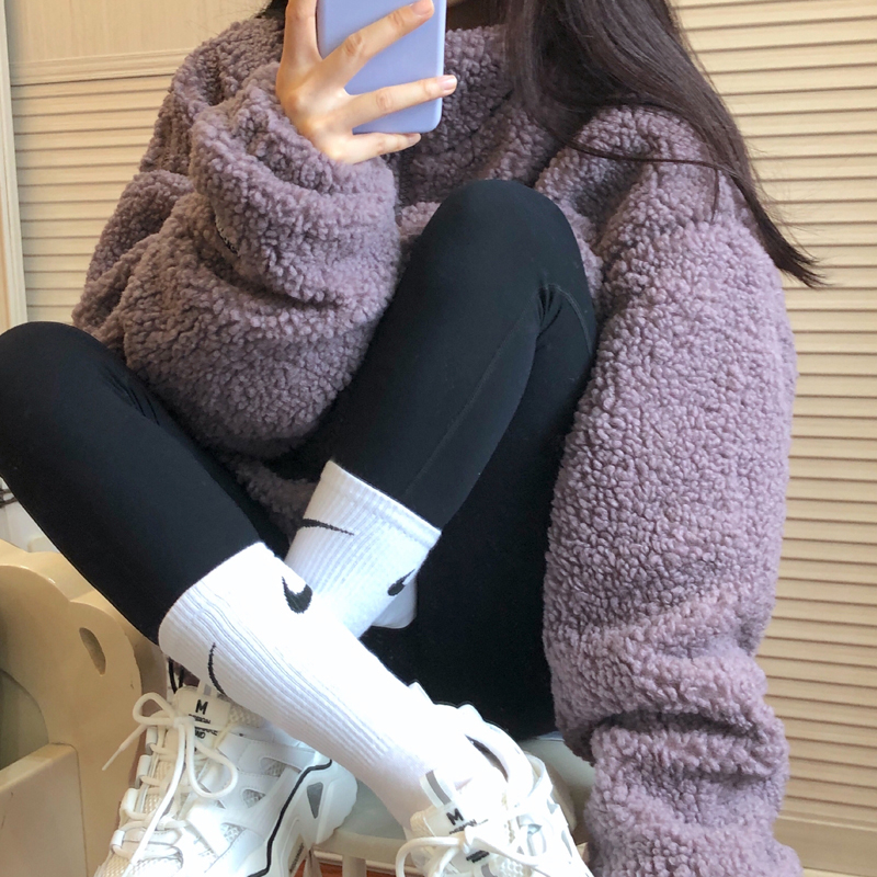 Kaisike  Áo Khoác Giả Lông Cừu Phối Nhung Mềm Mại Thời Trang Thu Đông 2023 Cho Nữ