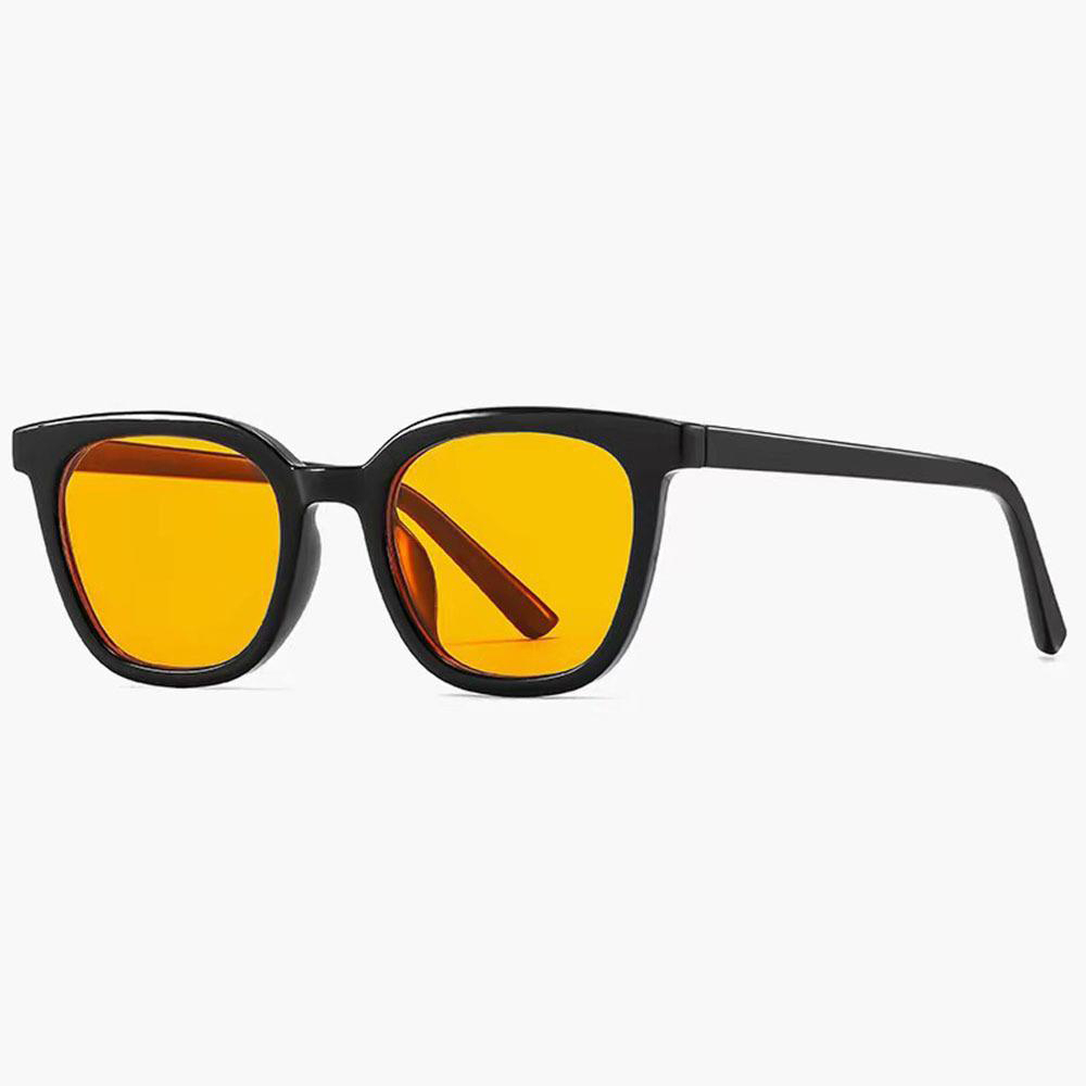 Kính Mát Gọng Vuông Chống Tia UV Màu Vàng / Nâu Phong Cách Hàn Quốc Thời Trang Cho Nam Và Nữ