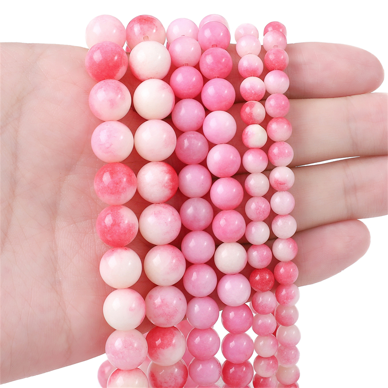 Beadia Chuỗi Hạt Đá Ngọc Bích 38cm Dùng Làm Trang Sức DIY