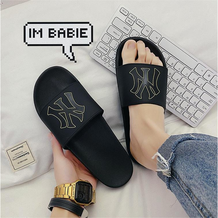 Dép nam nữ quai ngang đẹp NY đế cao su mang êm chân chống nước